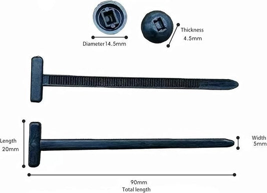 Straps with measurements labeled on a white background