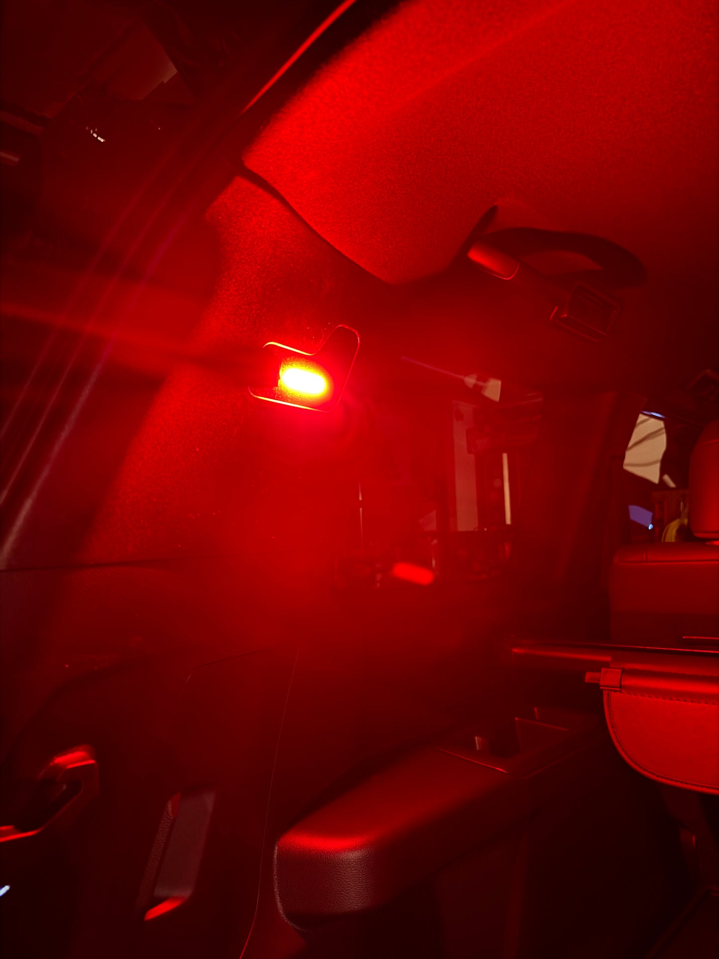A black cargo area light designed for 2024+Up Land Cruiser LC250/GX550 with a built-in on/off switch.