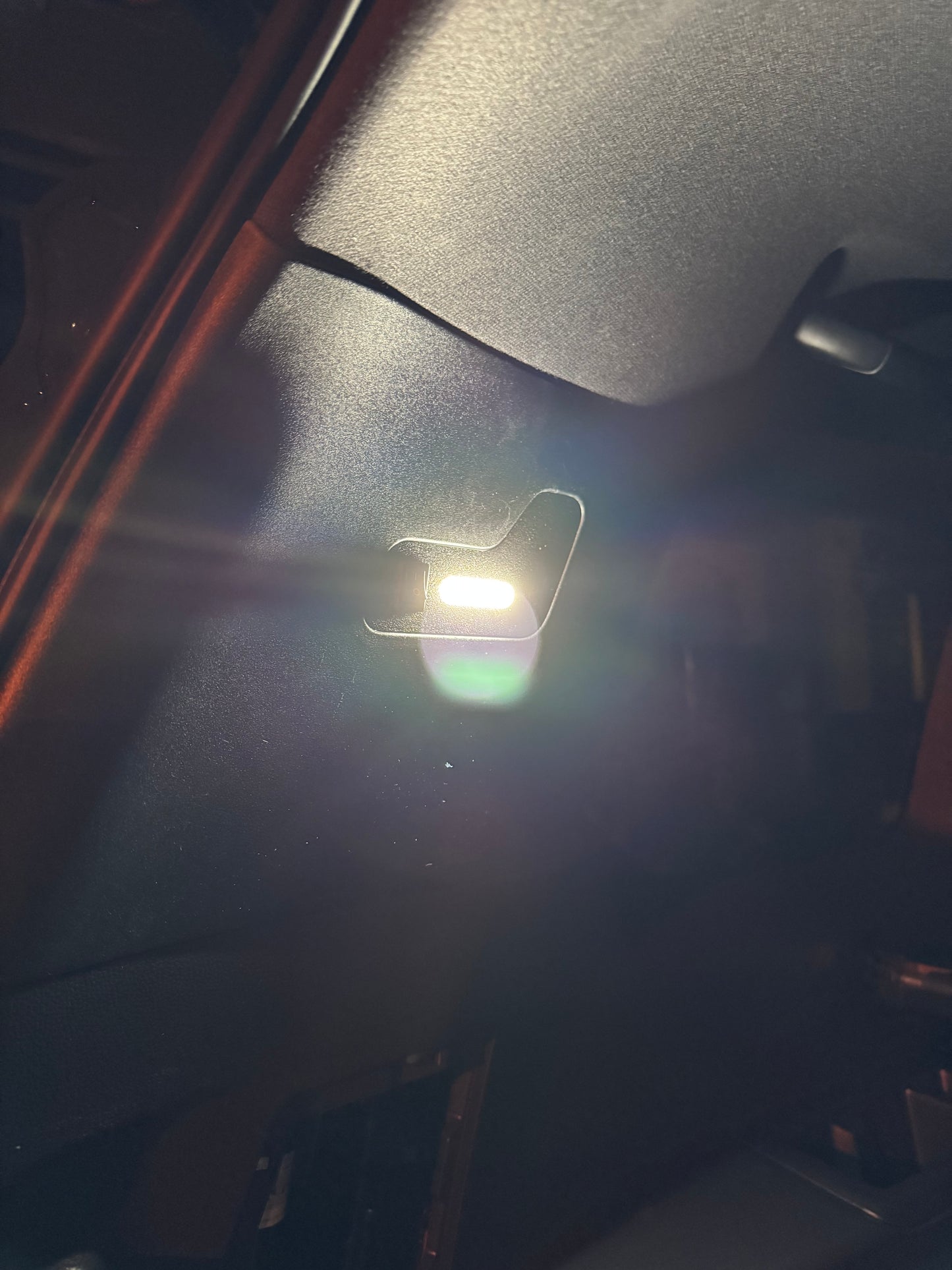 A black cargo area light designed for 2024+Up Land Cruiser LC250/GX550 with a built-in on/off switch.