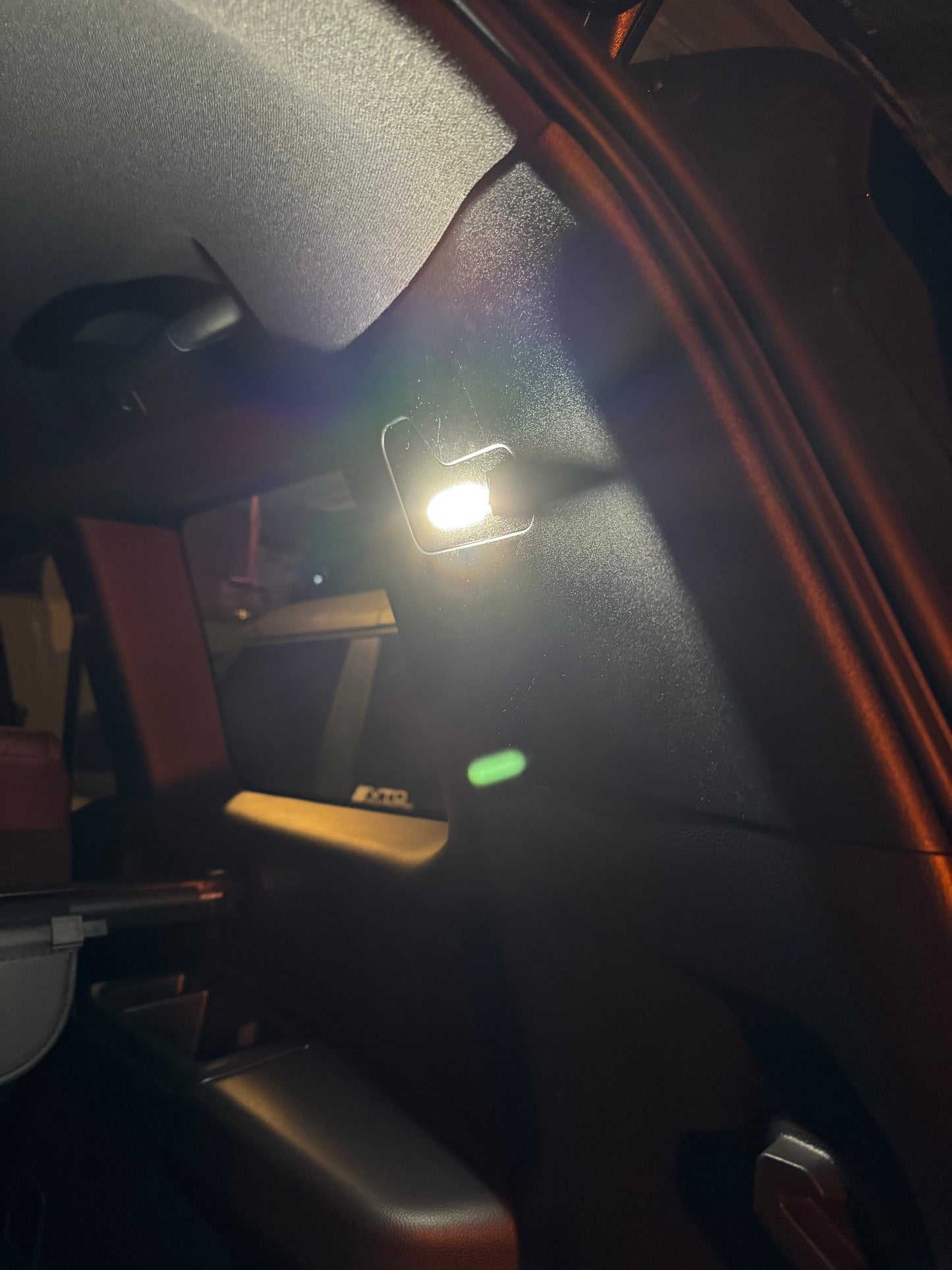 A black cargo area light designed for 2024+Up Land Cruiser LC250/GX550 with a built-in on/off switch.