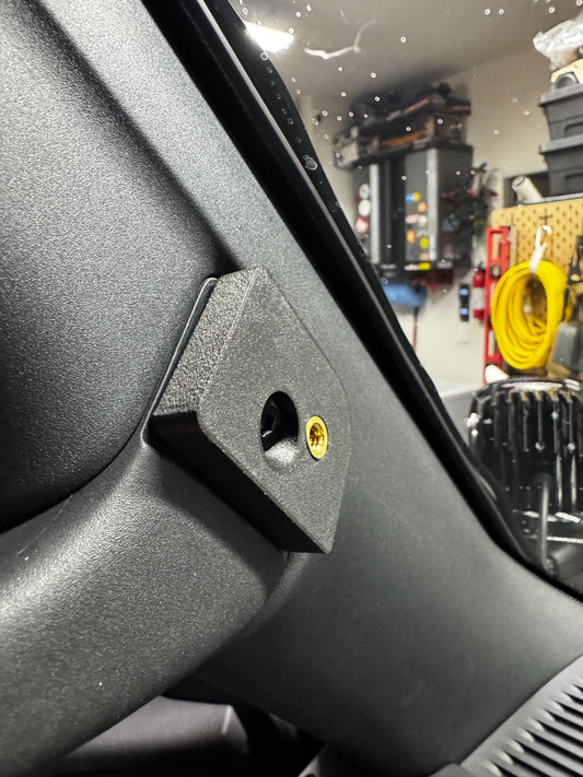 black 3d printed mount for accessories for '24+ Up Toyota Land Cruiser and Lexus GX550