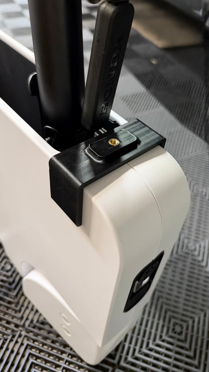 Top view of Obisan3D Honda Motocompacto 3D-printed universal accessory mount with reinforced 1/4-20 brass threaded insert.