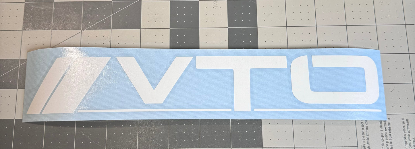 VTO Vinyl Decal White